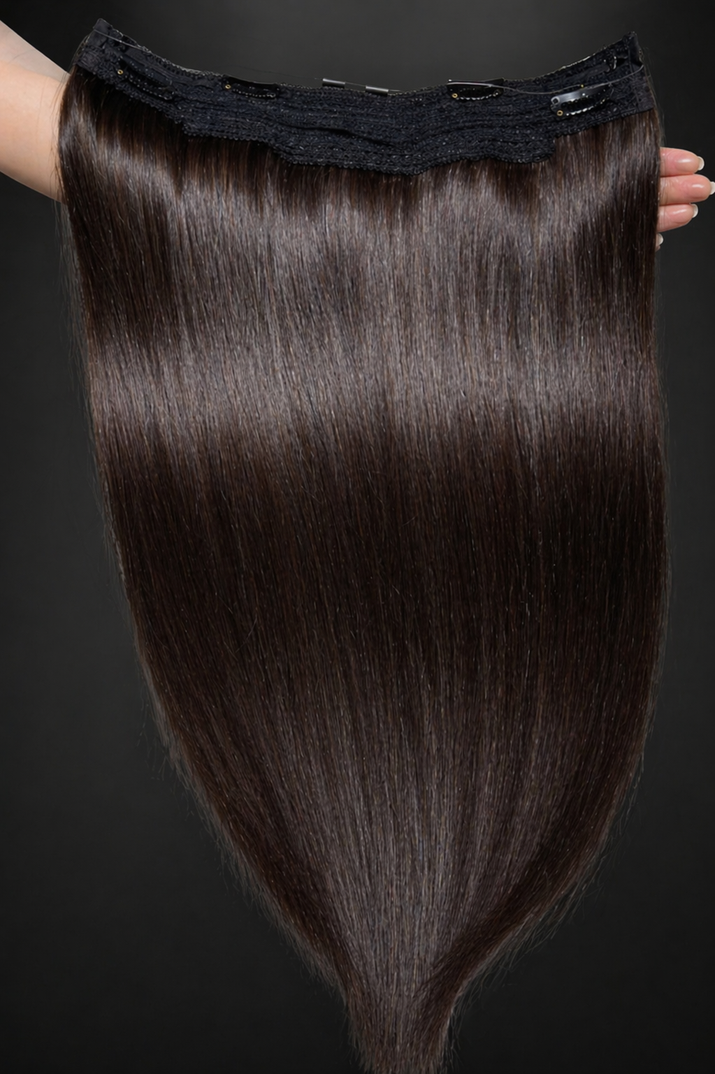 Mechones Raw Método Halo (Alambre) 40cm | Marrón Oscuro #2
