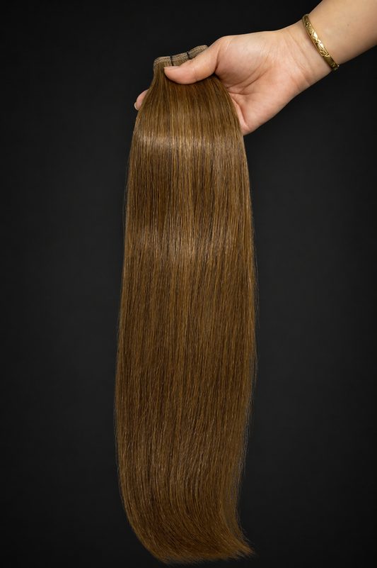 Mechones Invisible Flat Weft Cabello Virgen Vietnamita 50cm – Color #8