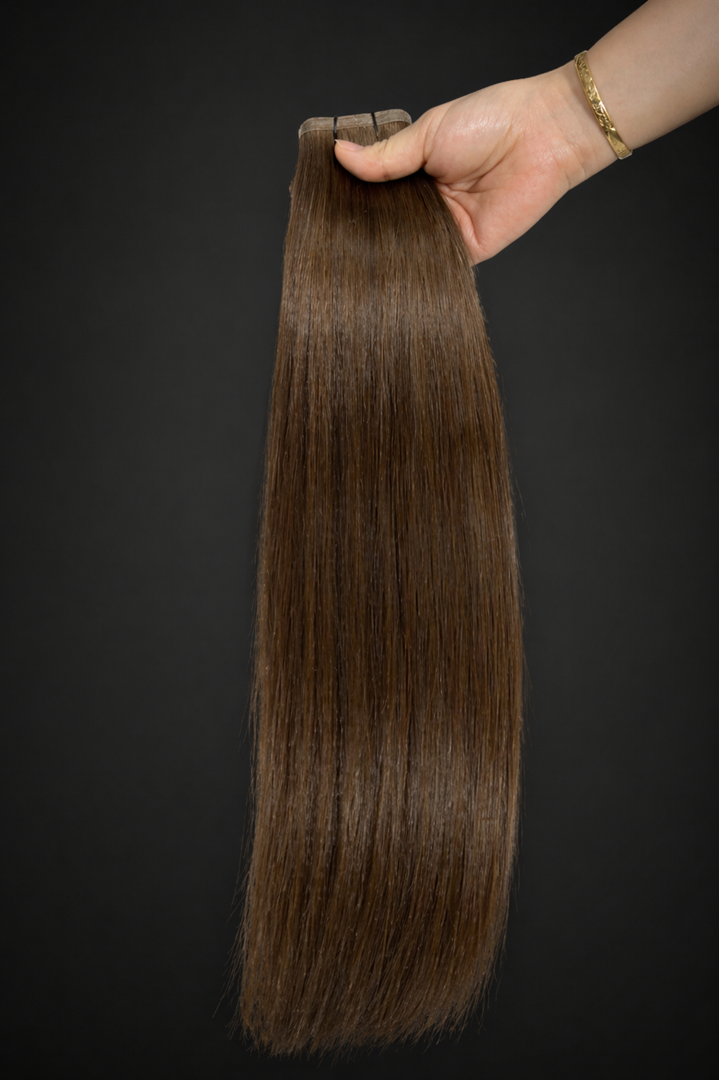 Mechones Flat Weft Remy Cabello Vietnamita 50cm – Color #4 Marrón Oscuro